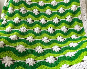 CROCHET PATTERN & VIDEO/ Crochet Baby Blanket, Crochet Waves Blanket, Crochet Ripple Blanket Pattern, Crochet Pattern Pdf , 6 sizes