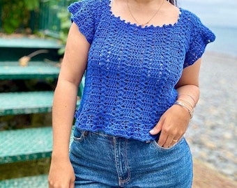 Bluebell Crochet Top Pattern: Easy Summer Tee (PDF Pattern)