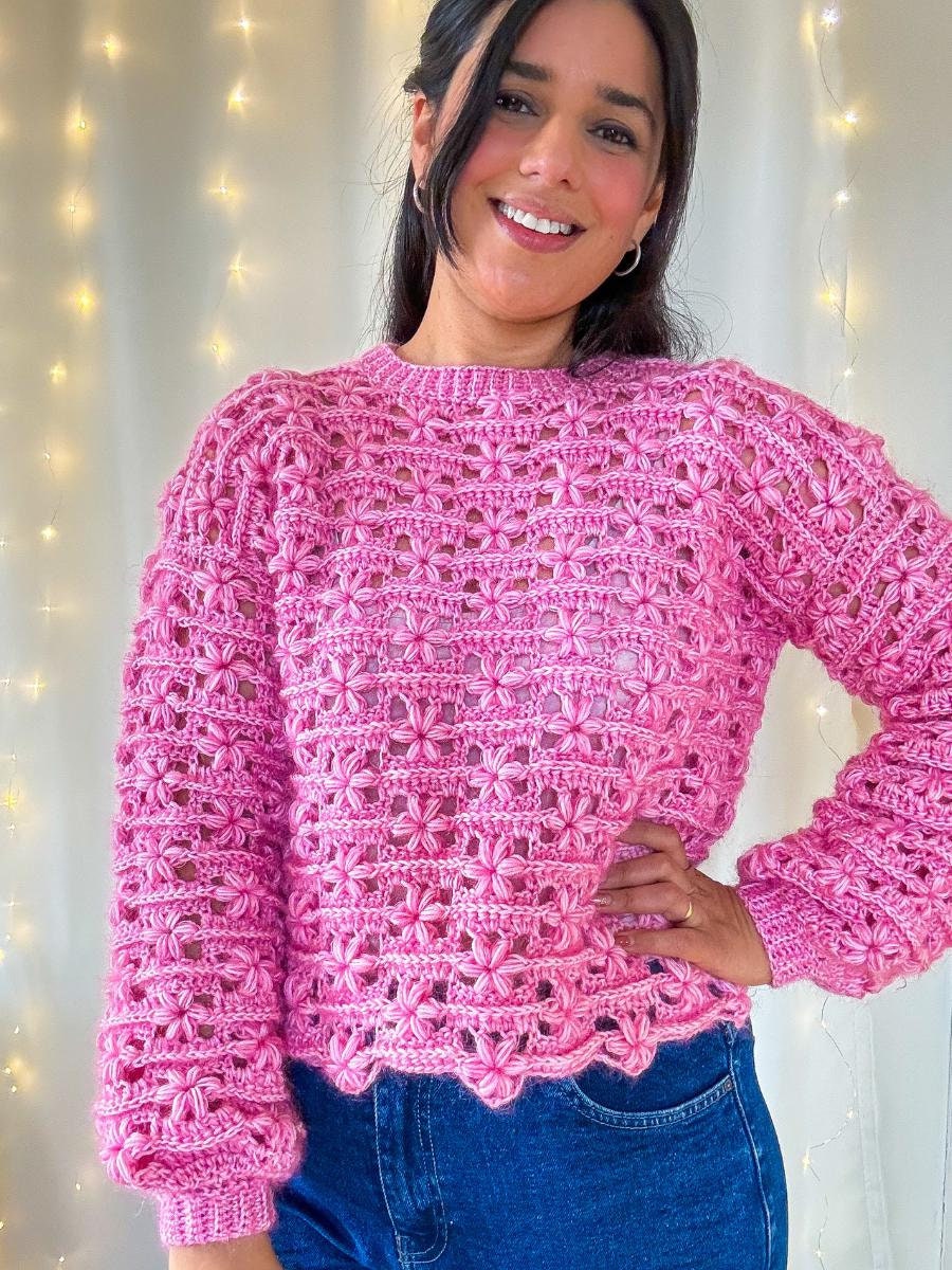 Crochet Sueter Moderno Mujer Sueter A Crochet Dama Cárdigan De