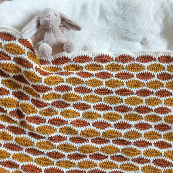 Crochet Pattern: Crochet Stripes Blanket, Crochet Fall blanket pattern, Crochet Waves Blanket, Easy Crochet Blanket- 13 SIZES available