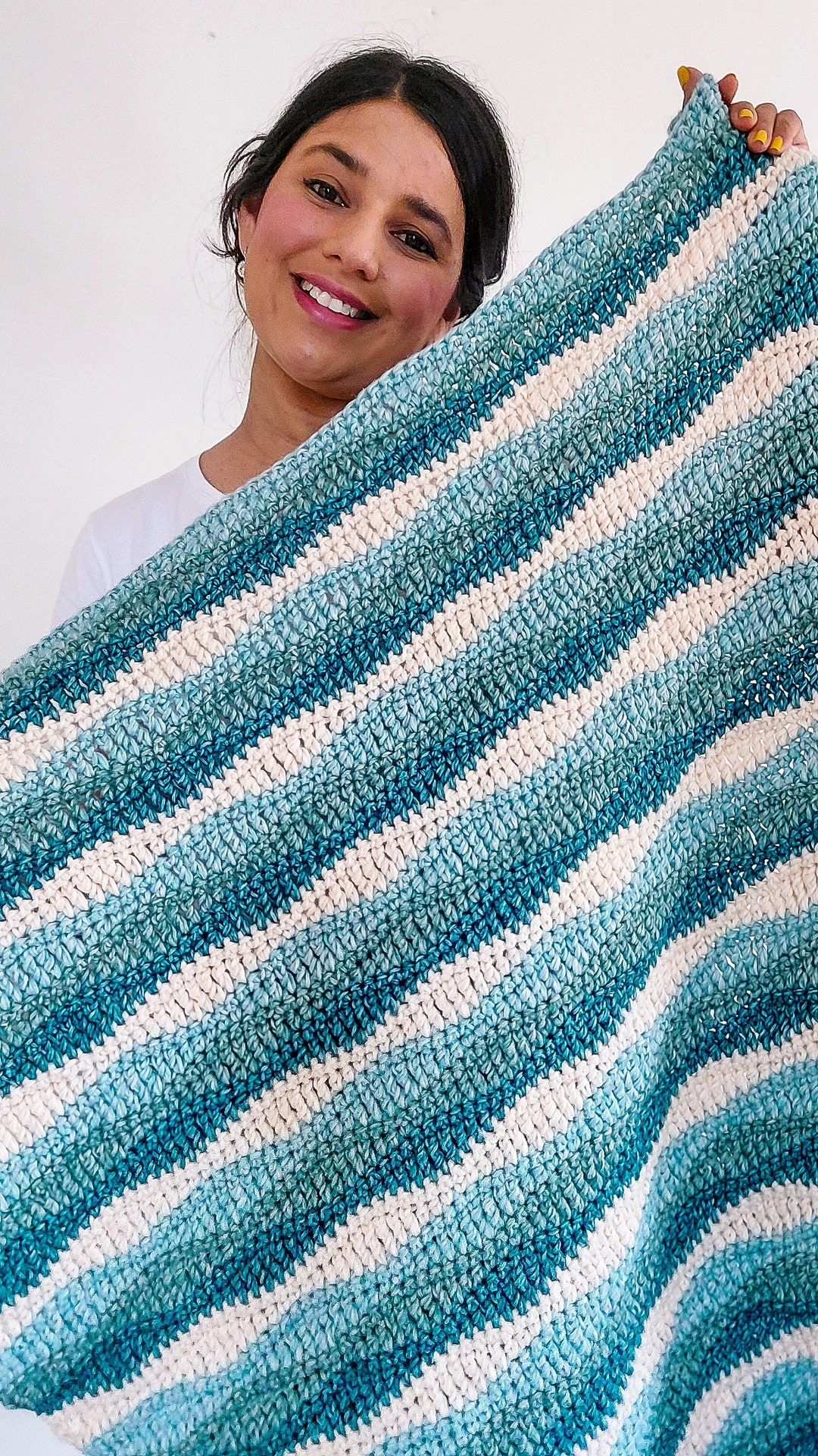 Crochet Waves Blanket, Crochet Chunky Blanket Pattern, Quick