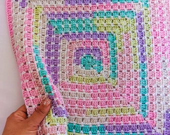 Easy Blanket Crochet Pattern, Block Stitch Crochet Throw Pattern, Easy Blanket Crochet Pattern, NO SEW crochet Pattern