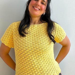 Wildflower Crochet Top Pattern: Shell Stitch, Customizable Length (PDF Digital Download & Video Tutorial)