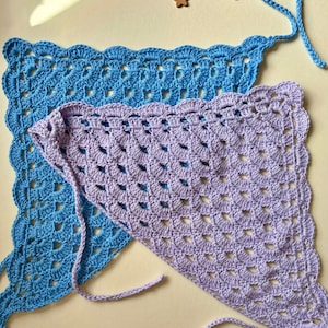 Crochet Pattern Headscarf, Crochet Bandana Pattern, Pictures and Video included, Crochet Head Scarf Pattern for Beginners