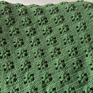 crochet a baby blanket with puff stitch flowers