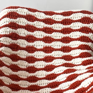 CROCHET PATTERN & VIDEO, Chunky Crochet Blanket, Crochet Blanket Pattern, Easy Crochet Afghan, Crochet Waves Blanket, Pdf Download, 8 sizes