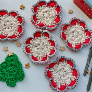 Crochet Pattern- Christmas Coaster- Crochet Christmas decorations- Easy Crochet Pattern