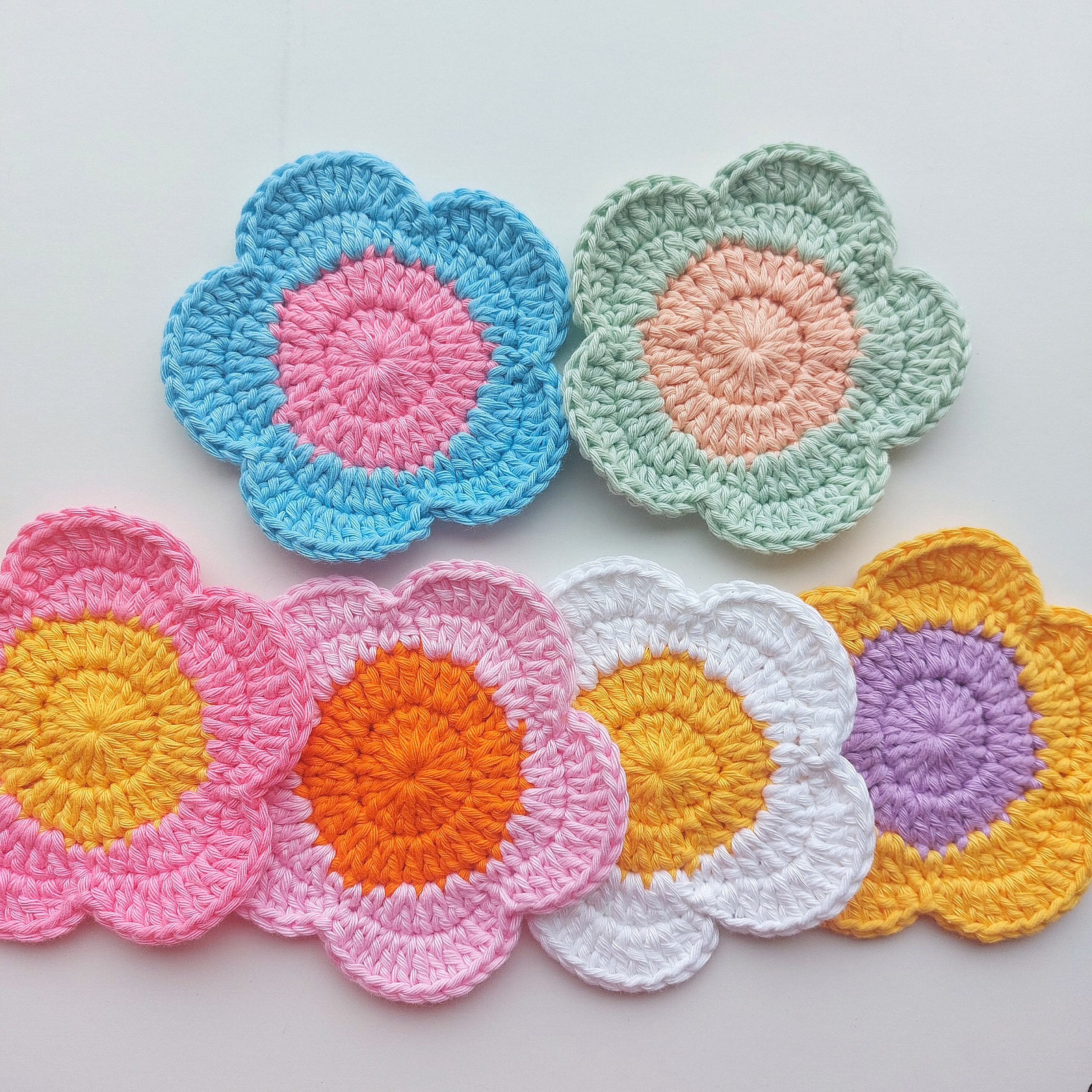 Crochet Flower Coaster Pattern: Easy Beginner Tutorial (digital ...