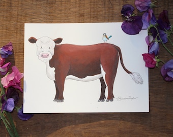 Hereford Cow A5 original
