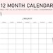 Printable Monthly Calendar Landscape, Minimalist Calendar Template ...