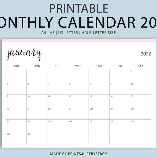 Sjfc 2023 Calendar Desk Calendar 2022 Large Desk Calendar 2022 Monthly Planner | Etsy Singapore