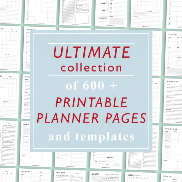 Life Planner Printable, Digital Planner Bundle, Personal Planner Set, Daily Weekly Monthly Printable Planner Insert A5, Planner Template A4
