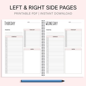7 Day Planner Printable With to Do List, Printable Daily Schedule, Day ...