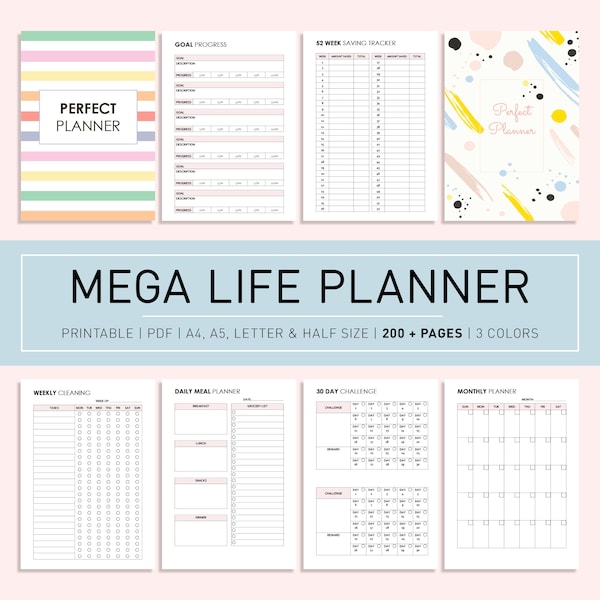 Ultimate Life Planner Printable, Printable Planner Bundle, Life Binder, Household Planner, Planners Collection 2024, Planner Templates A4 A5