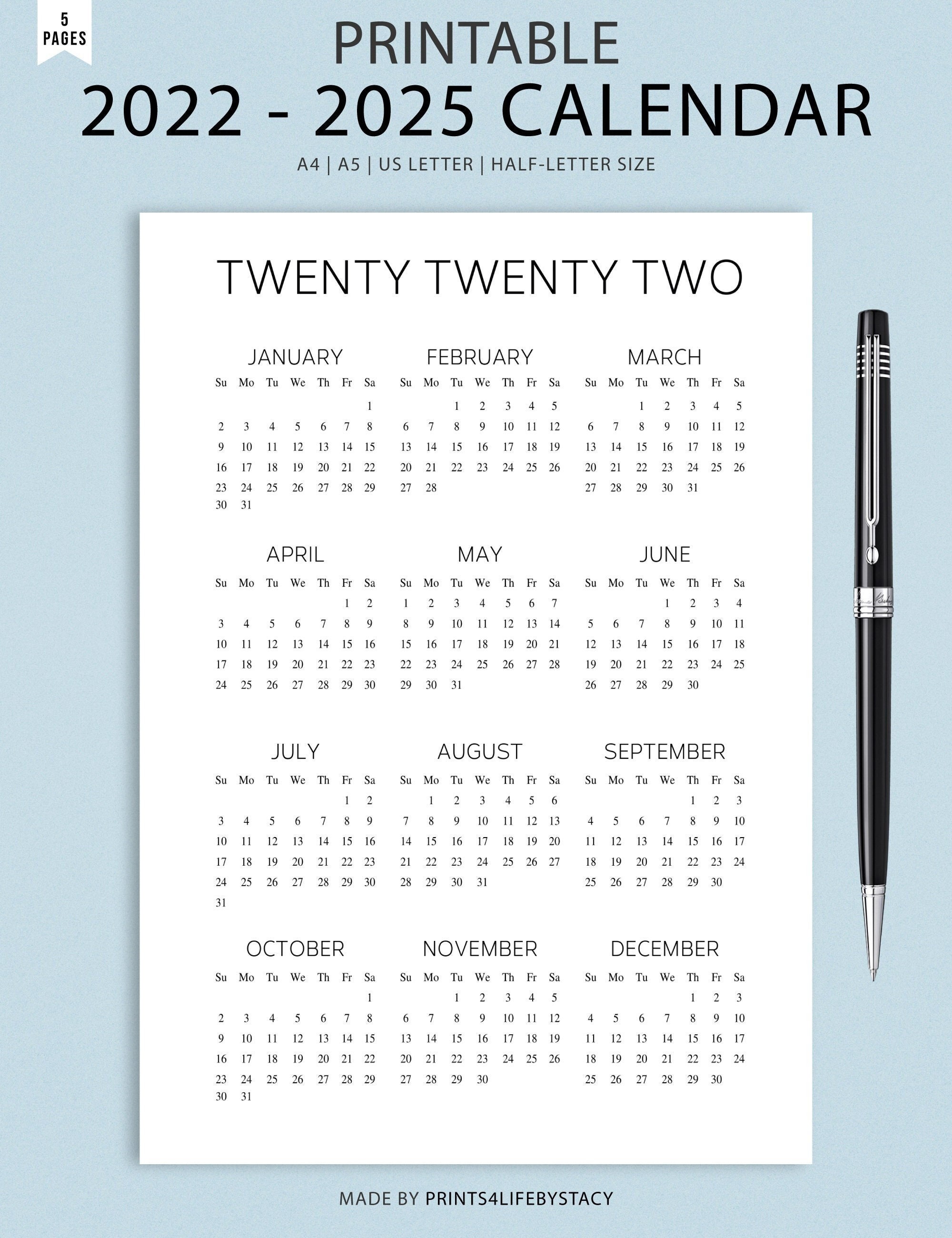 Papercraft Materials Paper, Party & Kids Months 5 Year Planning Journal