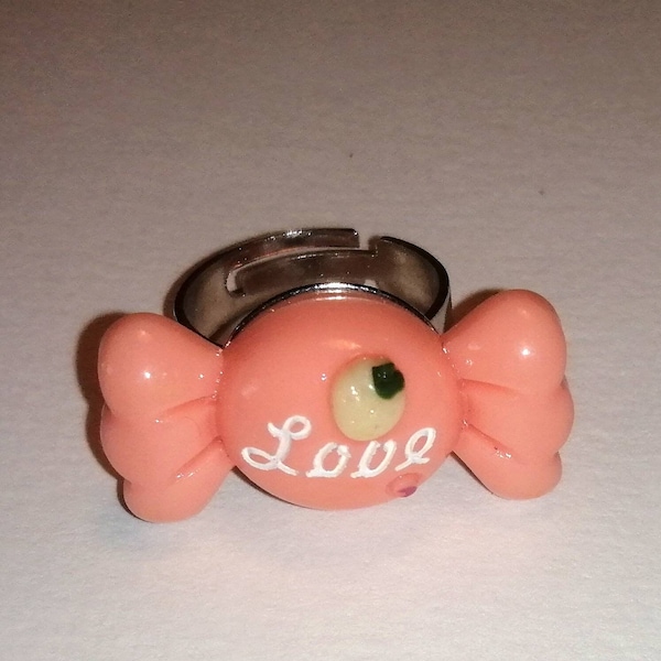 Bague bonbon rose