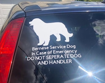 Decalcomania per auto per cani di servizio
