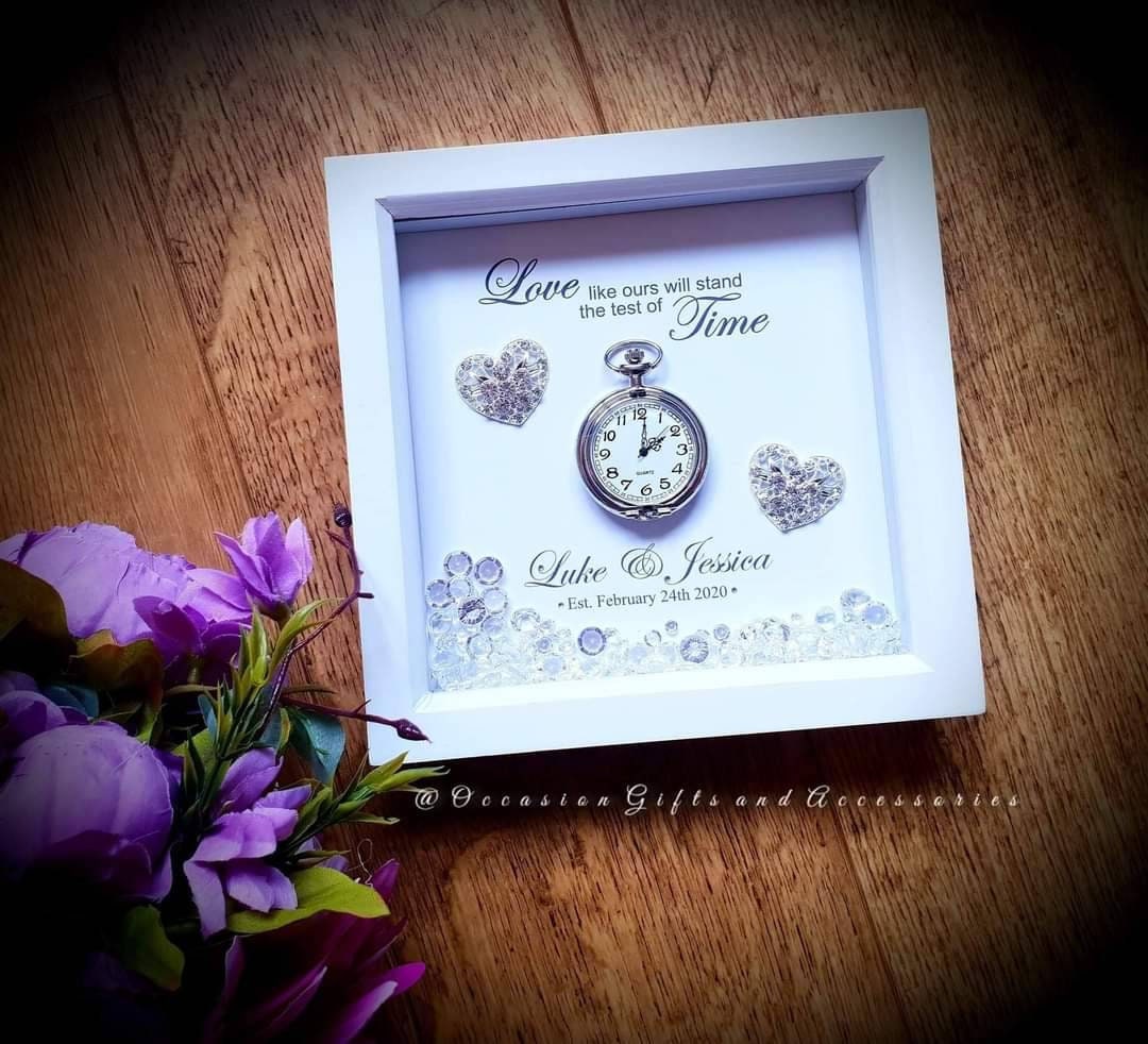 Personalised Wedding Frame With Pocket Watch Wedding Gift Bridal Gift