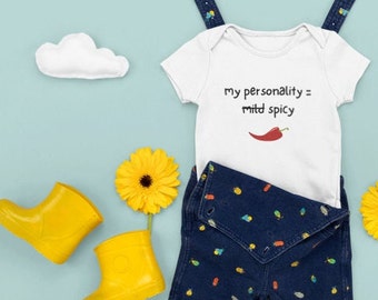 Organic Baby Onesie Short Sleeve - My Personality is Spicy