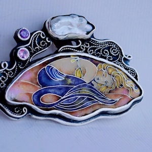Mermaid Pendant – Exclusive Handmade Silver Jewelry with Cloisonné Enamel