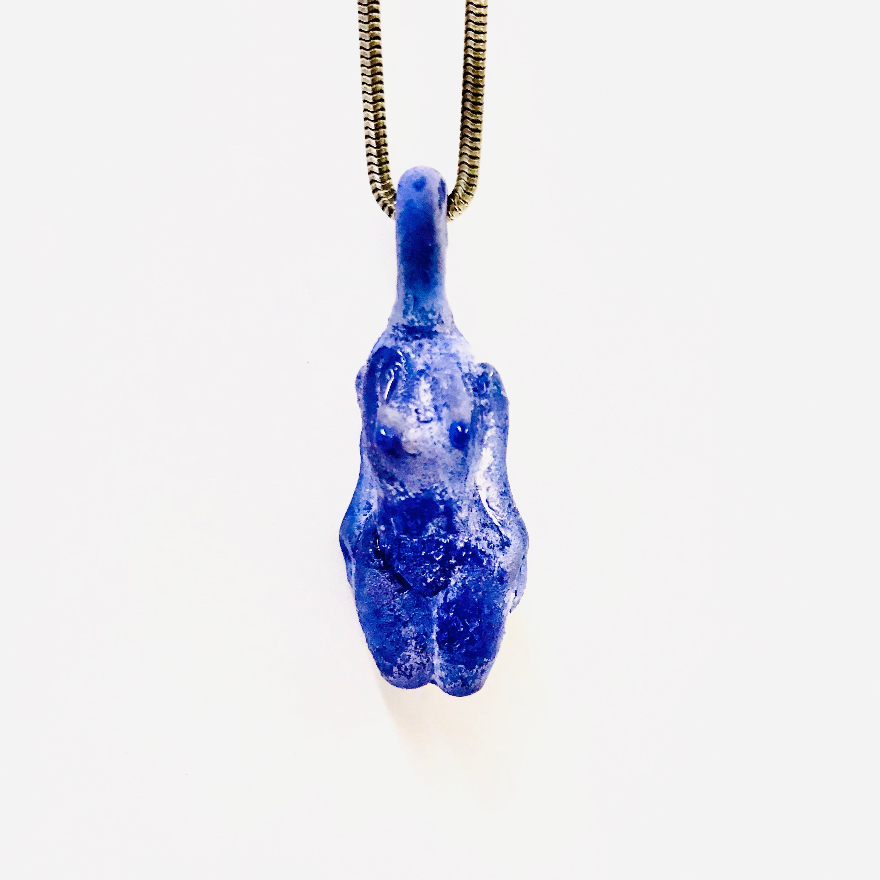 GLASS TORSO NECKLACE, Figurine Jewellery, Lady Figure