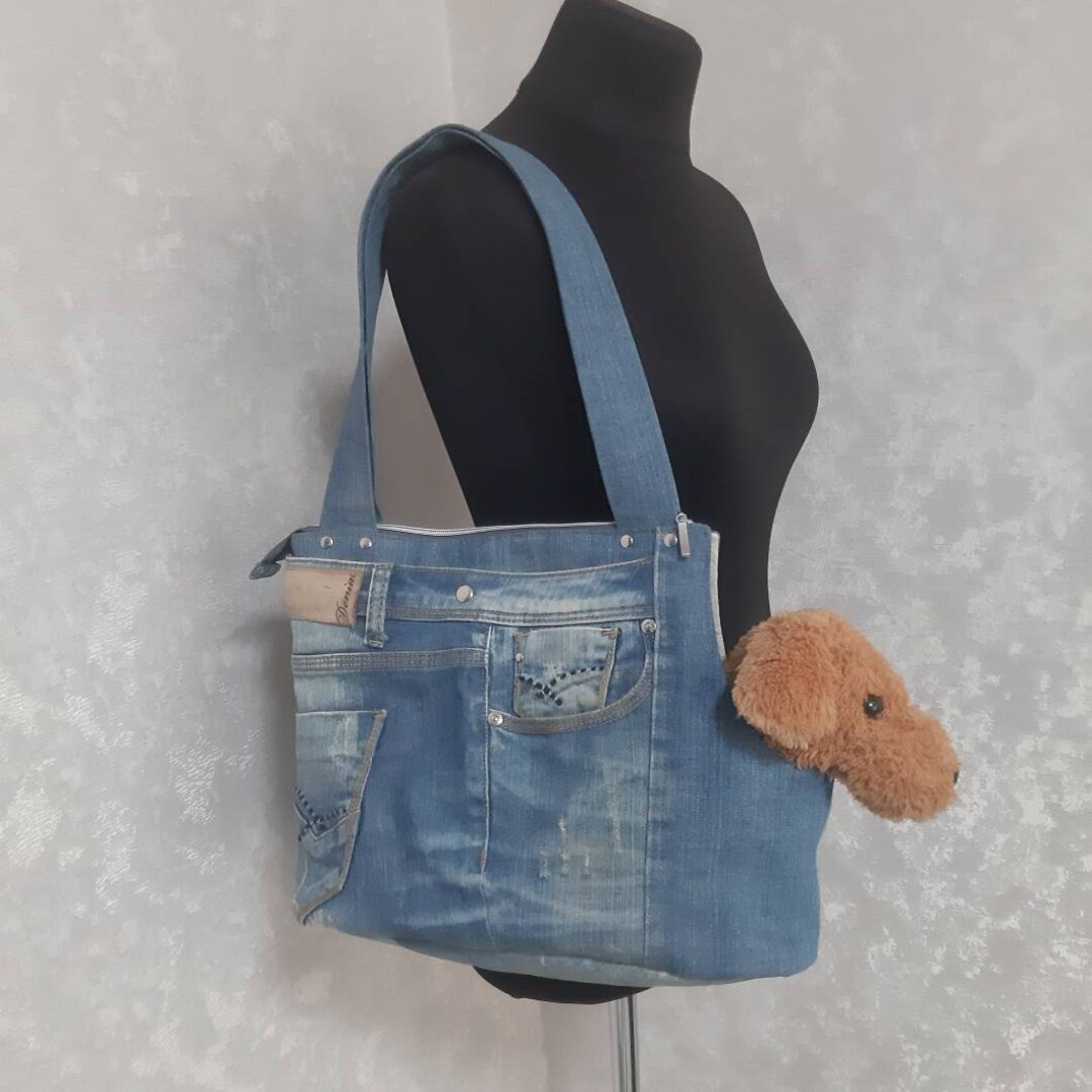 Denim Bag for Pets Carrier Small Dogs Portable Bag-house - Etsy