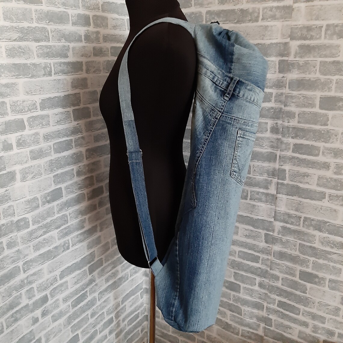 Denim yoga mat bag Etsy