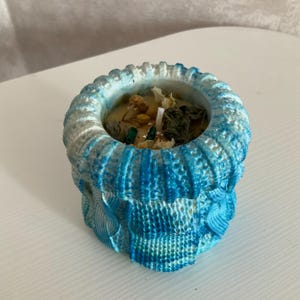 Handmade money candle, Witch ritual candle, Manifestation scented candle with crystals and herbs, Intent candle for meditation and yoga