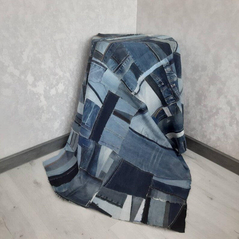 Denim Patchwork for Creativity Handmade Canvas for Your | Etsy