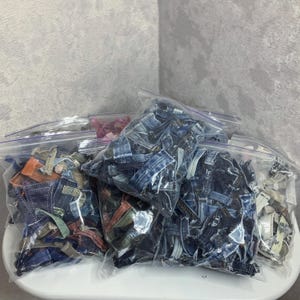 100 pieces, Set denim belt loops, Recycled jeans loops, 100 pieces denim loops for your handmade project