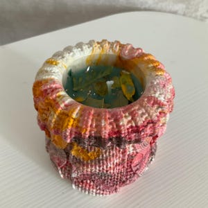 Handmade money candle, Witch ritual candle, Manifestation scented candle with crystals and herbs, Intent candle for meditation and yoga