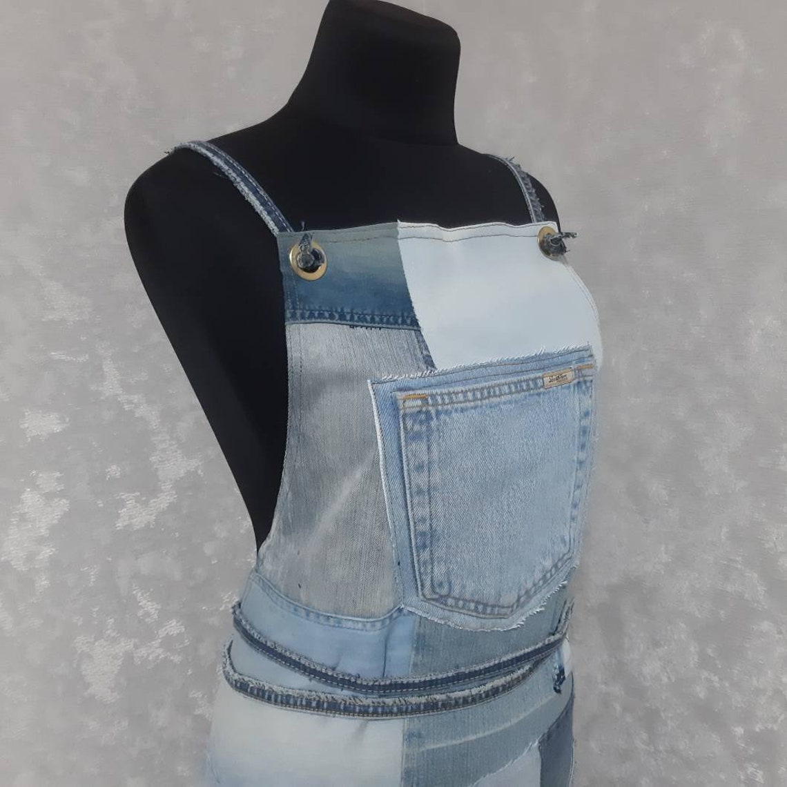 Oversize Denim Patchwork Apron for Garden or Etsy