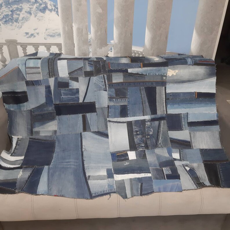 Denim Patchwork for Creativity Handmade Canvas for Your - Etsy