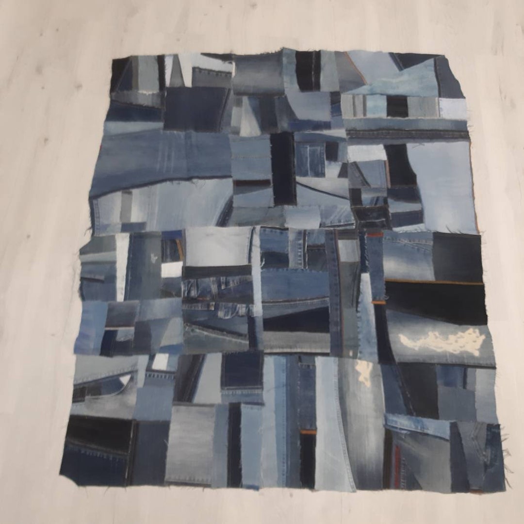 Denim Patchwork for Creativity Handmade Canvas for Your - Etsy