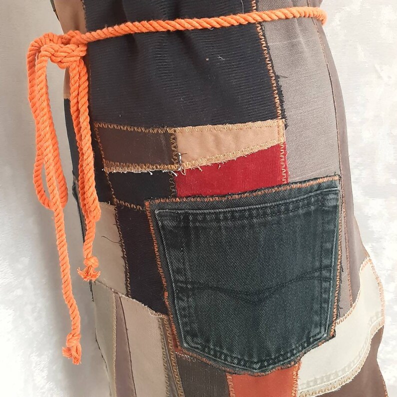 Oversize Denim Patchwork Apron for Garden or Etsy