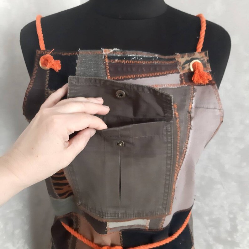 Oversize Denim Patchwork Apron for Garden or Etsy