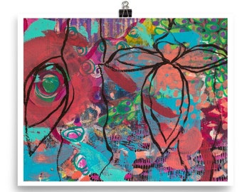 Colorful Abstract Floral Wall Art Poster Print