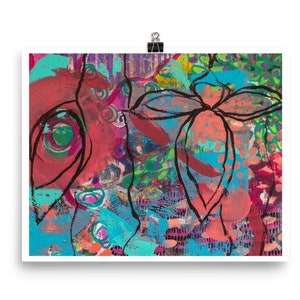 Colorful Abstract Floral Wall Art Poster Print