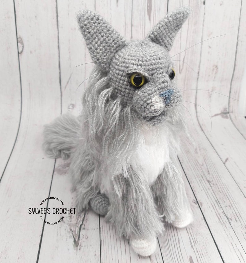 Maine coon cat crochet pattern image 7