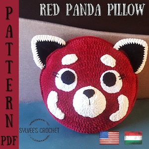 Red panda pillow crochet pattern
