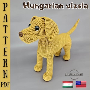 Hungarian vizsla dog crochet pattern