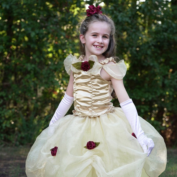 Beauty and the Beast's Bell Disney Inspired Dress for Birthday, Halloween, and Dress-Up
