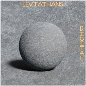 May include: A grey sphere with a rough texture sits on a grey textured surface. The text "LEVIATHANS DIGITAL" is written in yellow at the top of the image.