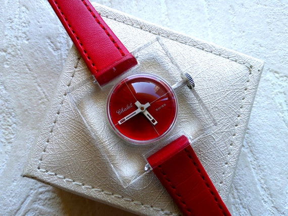 Swiss Vintage Chalet Womens Fancy Plastic Watch Skeleton Case Etsy UK
