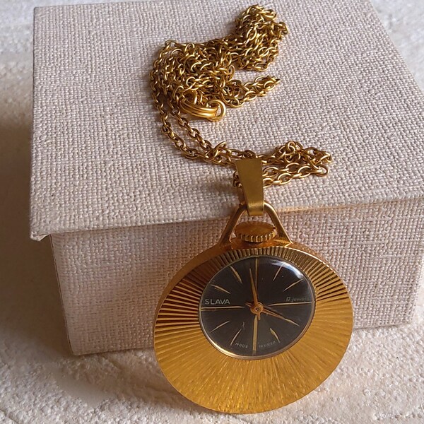 Beautiful soviet Slava necklace pendant watch, Ca. 1601, 1980's