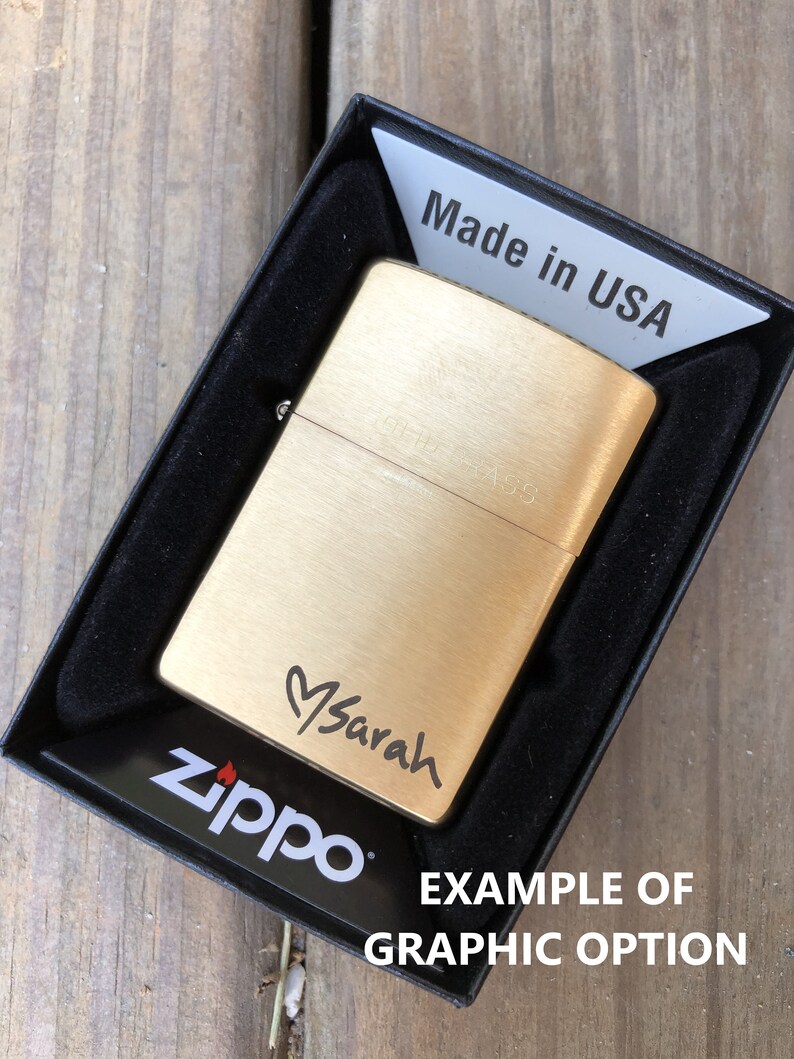 Laser engraved Zippo lighter made in the USA Etsy