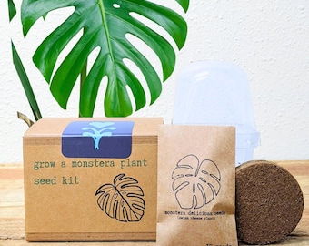Grow a Monstera Seed Kit (Monstera Deliciosa &#39;Swiss Cheese Plant&#39; Seed Gift Set) (Exotic Tropical Indoor Plant Seeds Kits, Winter Activity)