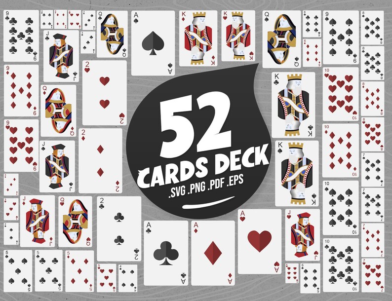 52 Cards deck SVG Playing Cards svg Card Deck svg Cards Etsy