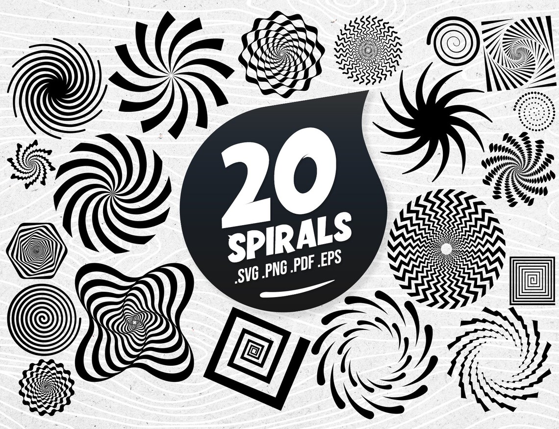 20 Spirals SVG Spirals Bundle Spirals Clipart Spirals Png | Etsy