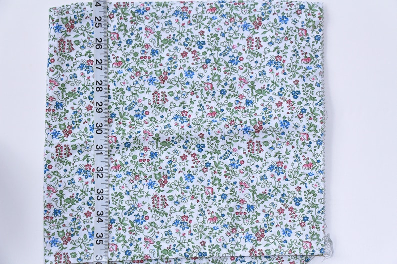 Vintage pink blue floral meadow feedsack feed flour sack SAS NOS cotton quilting fabric material